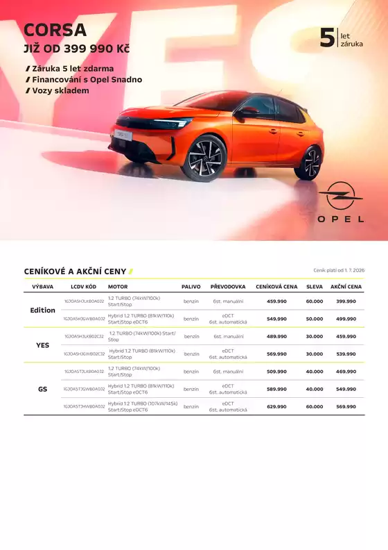 Opel katalog | OPEL CORSA | 2026-07-14T00:00:00.000Z - 2026-09-30T00:00:00.000Z