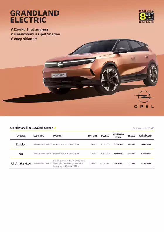 Opel katalog | OPEL GRANDLAND ELECTRIC | 2026-07-14T00:00:00.000Z - 2026-09-30T00:00:00.000Z