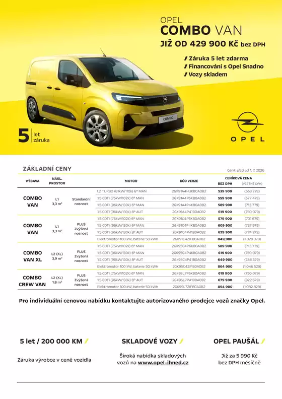 Opel katalog | OPEL COMBO VAN | 2026-07-14T00:00:00.000Z - 2026-09-30T00:00:00.000Z