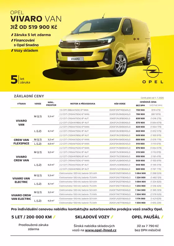 Opel katalog | OPEL VIVARO VAN | 2026-07-14T00:00:00.000Z - 2026-09-30T00:00:00.000Z
