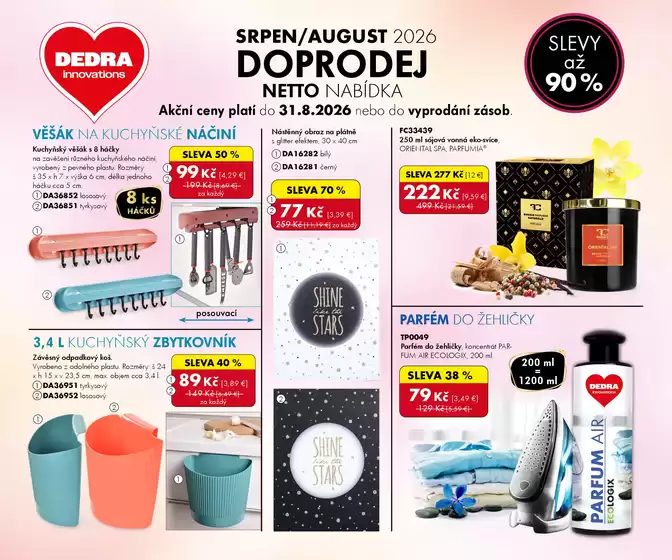 Dedra katalog v Říčany | Leták doprodej Srpen 2026 | 2026-08-01T00:00:00.000Z - 2026-08-31T00:00:00.000Z