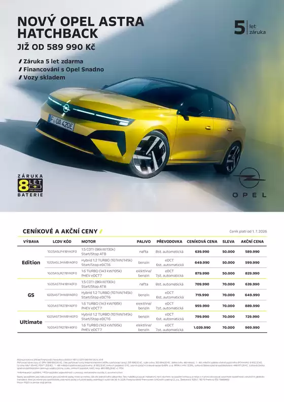Opel katalog v Rokycany | NOVÝ OPEL ASTRA HATCHBACK | 2026-07-28T00:00:00.000Z - 2026-09-30T00:00:00.000Z