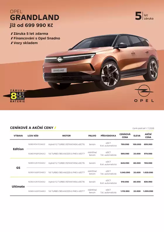 Opel katalog v Rokycany | OPEL GRANDLAND | 2026-07-28T00:00:00.000Z - 2026-09-30T00:00:00.000Z