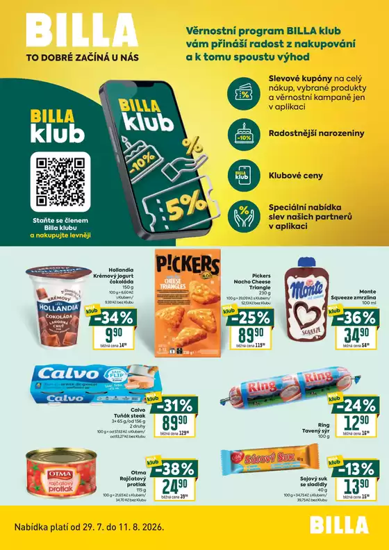 Billa katalog v Prachatice | Billa Leták BILLA klub | 2026-07-29T00:00:00.000Z - 2026-08-11T00:00:00.000Z