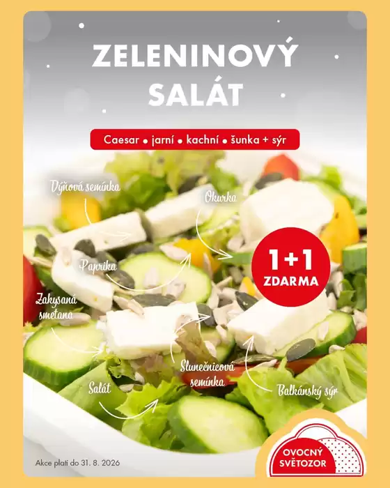 Ovocný Světozor katalog v Černošice | 1+1 zdarma ZELENINOVÝ SALÁT | 2026-08-03T00:00:00.000Z - 2026-08-31T00:00:00.000Z