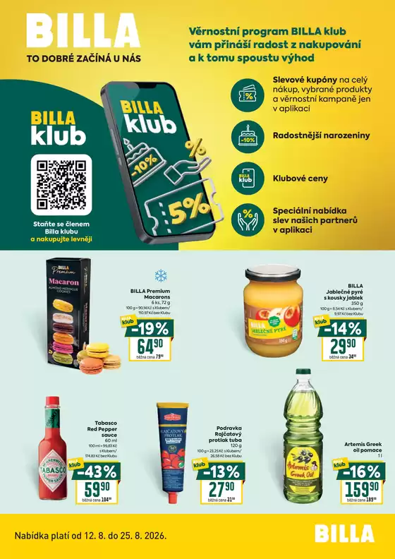Billa katalog | Billa Leták BILLA klub | 2026-08-12T00:00:00.000Z - 2026-08-25T00:00:00.000Z