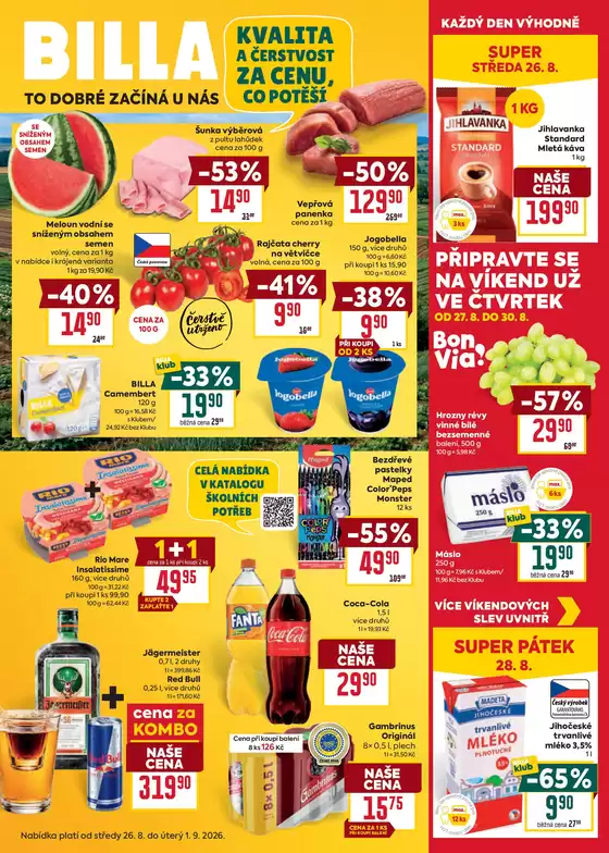 Billa katalog v Hlinsko | Billa Velký leták | 2026-08-26T00:00:00.000Z - 2026-09-01T00:00:00.000Z