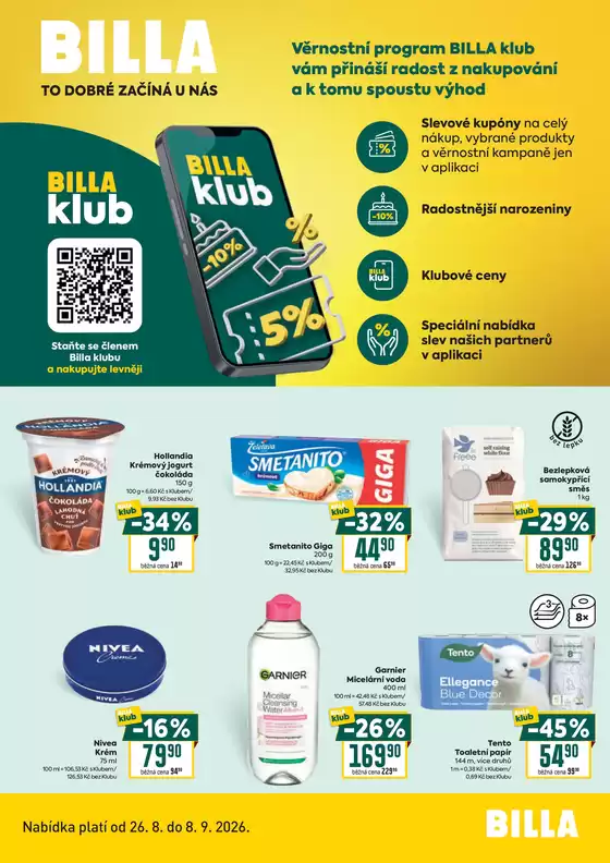 Billa katalog v Hlinsko | Billa Leták BILLA klub | 2026-08-26T00:00:00.000Z - 2026-09-08T00:00:00.000Z