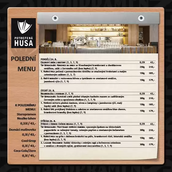 Potrefená Husa katalog v Frýdek-Místek | Polední menu | 2026-08-26T00:00:00.000Z - 2026-08-28T00:00:00.000Z