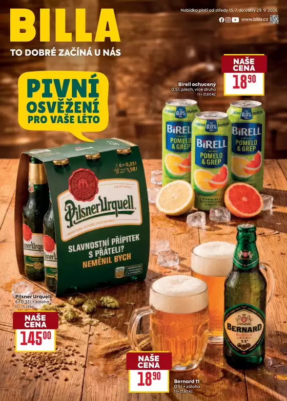 Billa katalog v Mladá Boleslav | Billa Katalog Pivo | 2026-07-15T00:00:00.000Z - 2026-09-29T00:00:00.000Z
