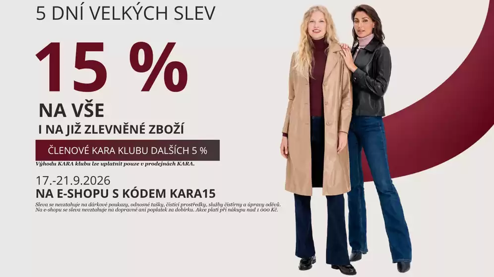 Kara katalog v Přelouč | 5 DNÍ VELKÝCH SLEV 15% NA VŠE | 2026-09-17T00:00:00.000Z - 2026-09-21T00:00:00.000Z