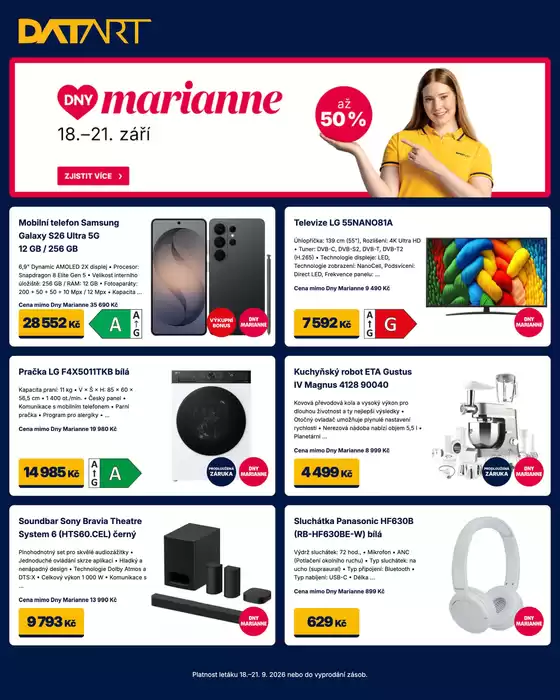 Datart katalog | Aktuální výhodné nabídky a slevy | 2026-09-18T00:00:00.000Z - 2026-09-21T00:00:00.000Z