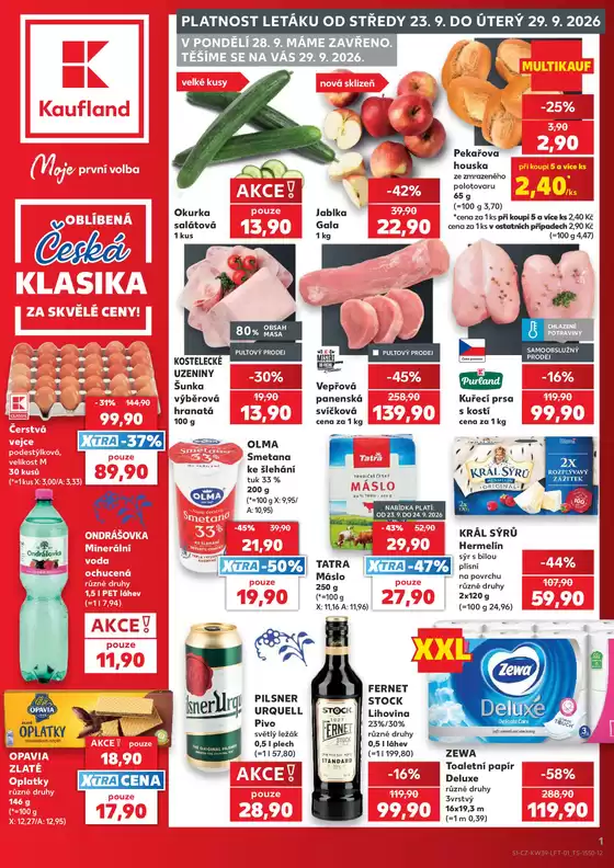 Kaufland katalog v Čáslav | Top nabídky pro šetrné zákazníky | 2026-09-23T00:00:00.000Z - 2026-09-29T00:00:00.000Z