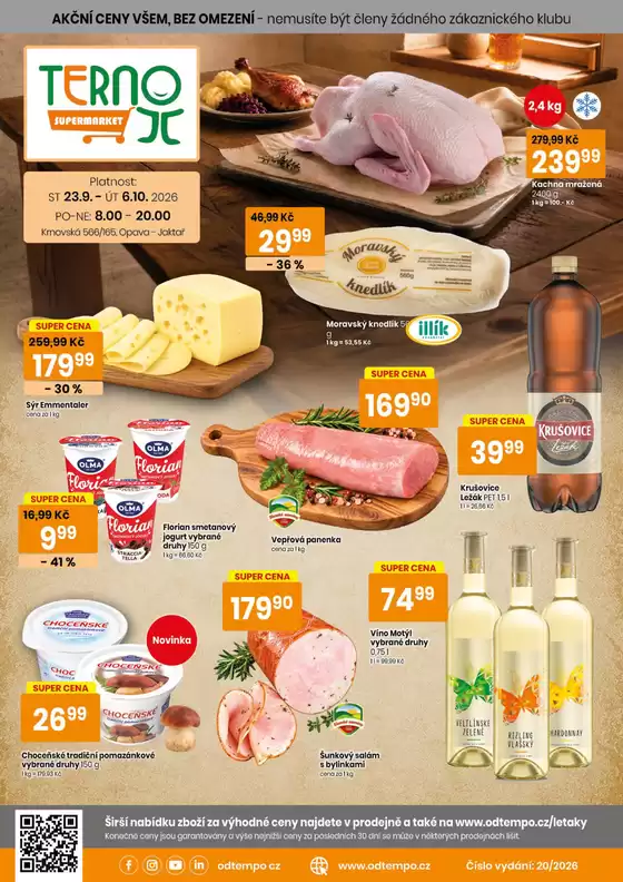 TEMPO katalog v Kostelec nad Orlicí | Leták TERNO 23.9. - 6.10.2026 | 2026-09-23T00:00:00.000Z - 2026-10-06T00:00:00.000Z