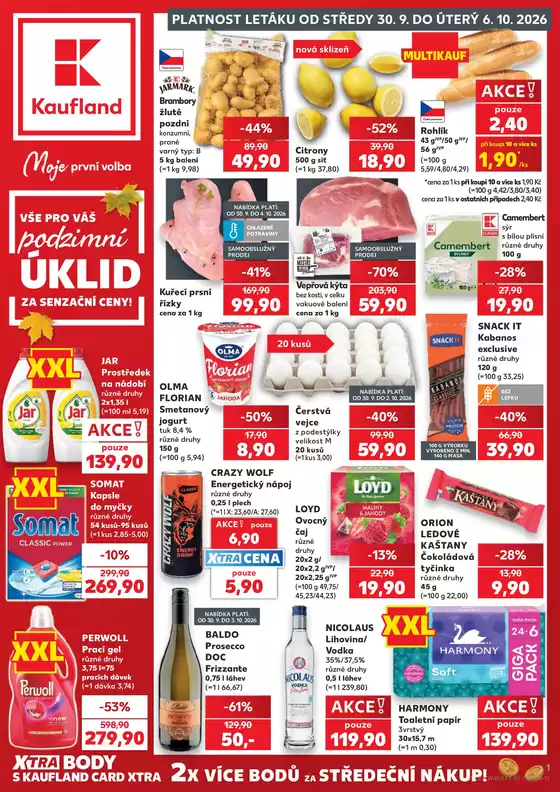Kaufland katalog v Kutná Hora | Ušetřete nyní s našimi nabídkami | 2026-09-30T00:00:00.000Z - 2026-10-06T00:00:00.000Z