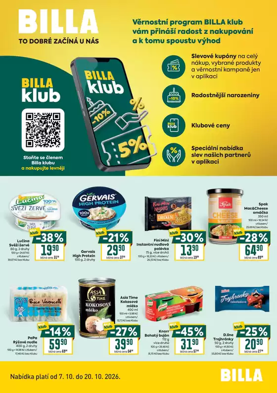 Billa katalog | Billa Leták BILLA klub | 2026-10-07T00:00:00.000Z - 2026-10-20T00:00:00.000Z