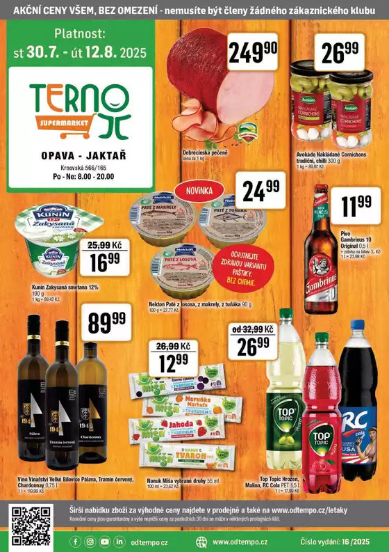 TEMPO katalog v Karlovy Vary | Leták TERNO 30.7. - 12.8.2025 | 2025-07-30T00:00:00.000Z - 2025-08-12T00:00:00.000Z