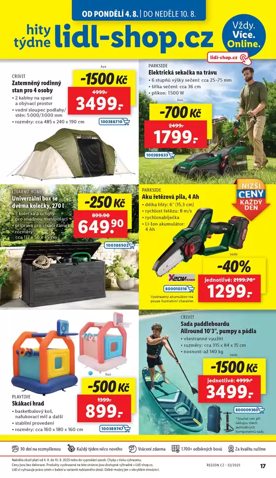 Lidl katalog v Zlín | Hity týdne se slevou až 1 500 Kč | 2025-07-31T00:00:00.000Z - 2025-08-10T00:00:00.000Z