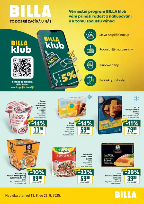 Billa katalog v Olomouc | Leták BILLA klub | 2025-08-13T00:00:00.000Z - 2025-08-26T00:00:00.000Z