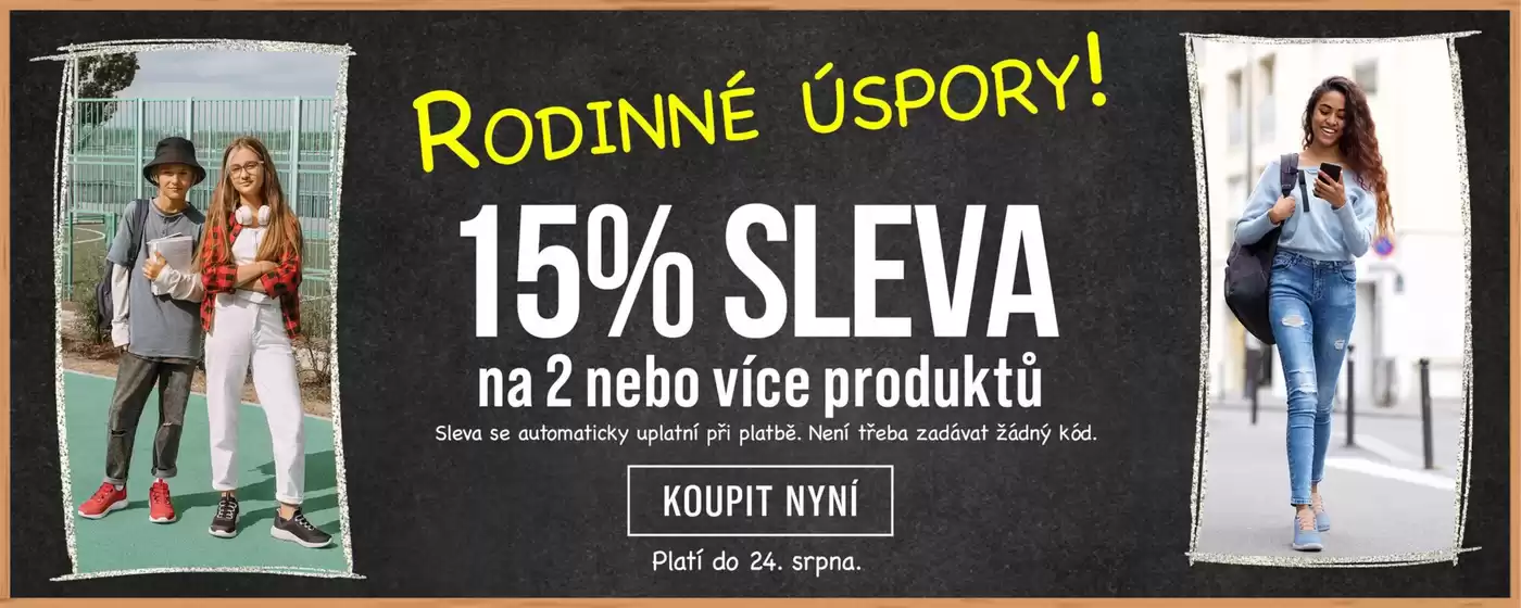 Skechers katalog v České Budějovice | Rodinné úspory 15% sleva | 2025-08-15T00:00:00.000Z - 2025-08-24T00:00:00.000Z