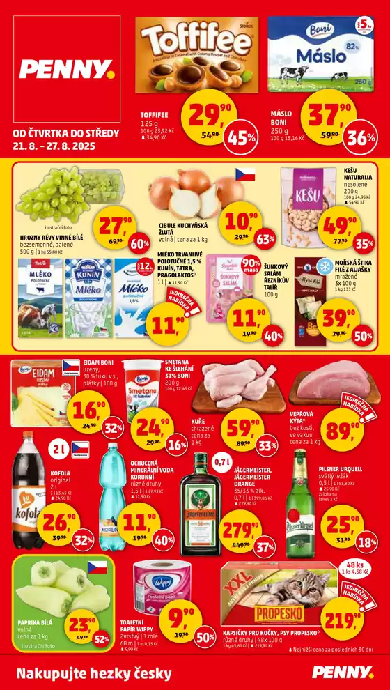 Penny Market katalog v Ústí nad Labem | Skvělá nabídka pro lovce výhodných nákupů | 2025-08-21T00:00:00.000Z - 2025-08-27T00:00:00.000Z
