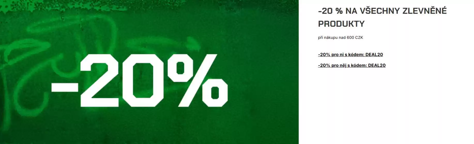 -20 % na všechny zlevněné produkty