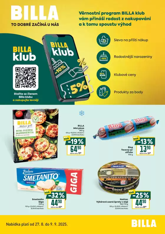 Billa katalog v Plzeň | Leták BILLA klub | 2025-08-27T00:00:00.000Z - 2025-09-09T00:00:00.000Z