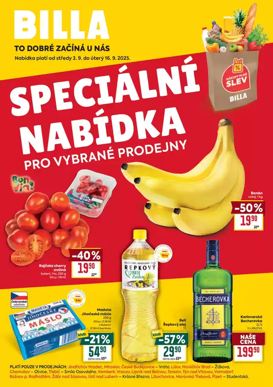 Billa katalog v Olomouc | Billa Speciální nabídka: vybrané prodejny | 2025-09-03T00:00:00.000Z - 2025-09-16T00:00:00.000Z