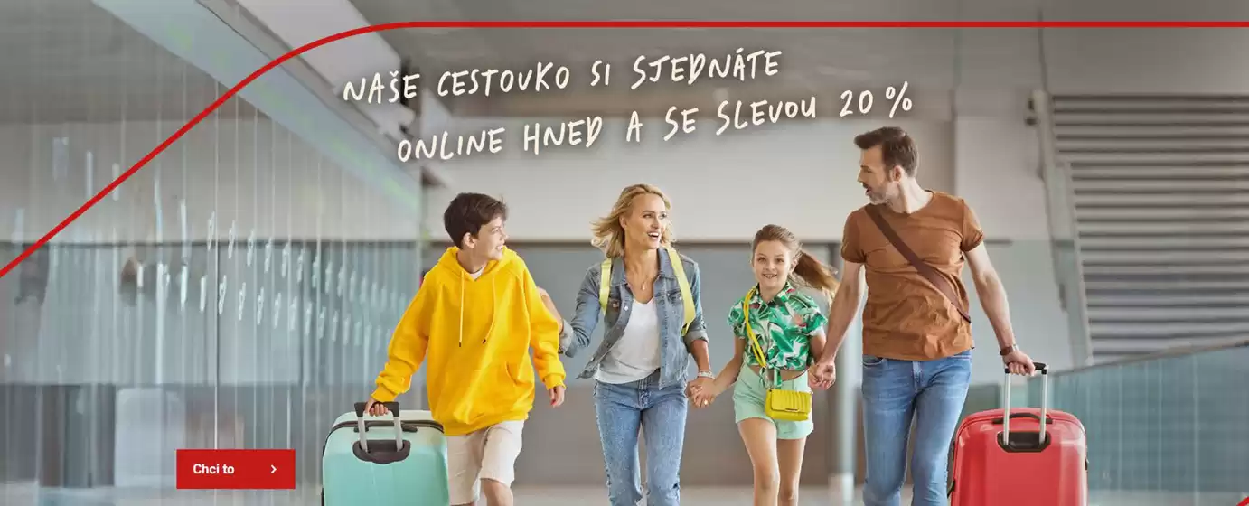 Naše cestovko si sjednáte online hned a se slevou 20%