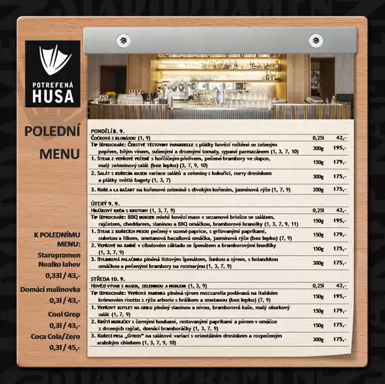 Potrefená Husa katalog v Bohumín | Polední menu | 2025-09-08T00:00:00.000Z - 2025-09-12T00:00:00.000Z