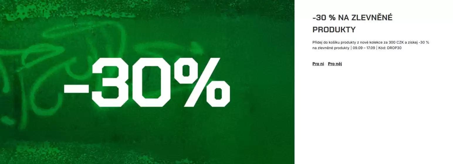 -30 % na zlevněné produkty
