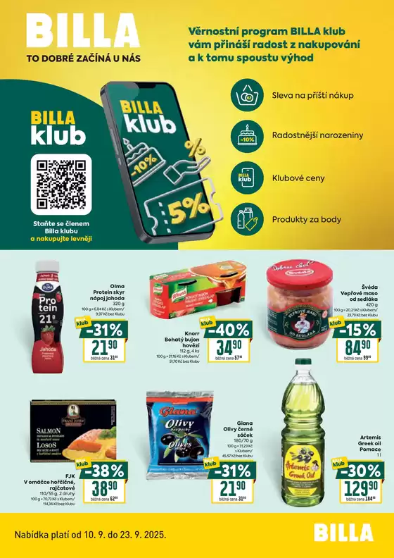 Billa katalog v Plzeň | Leták BILLA klub | 2025-09-15T00:00:00.000Z - 2025-09-29T00:00:00.000Z