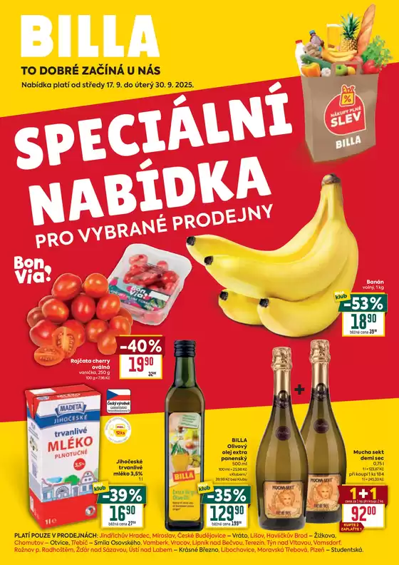 Billa Speciální nabídka: vybrané prodejny
