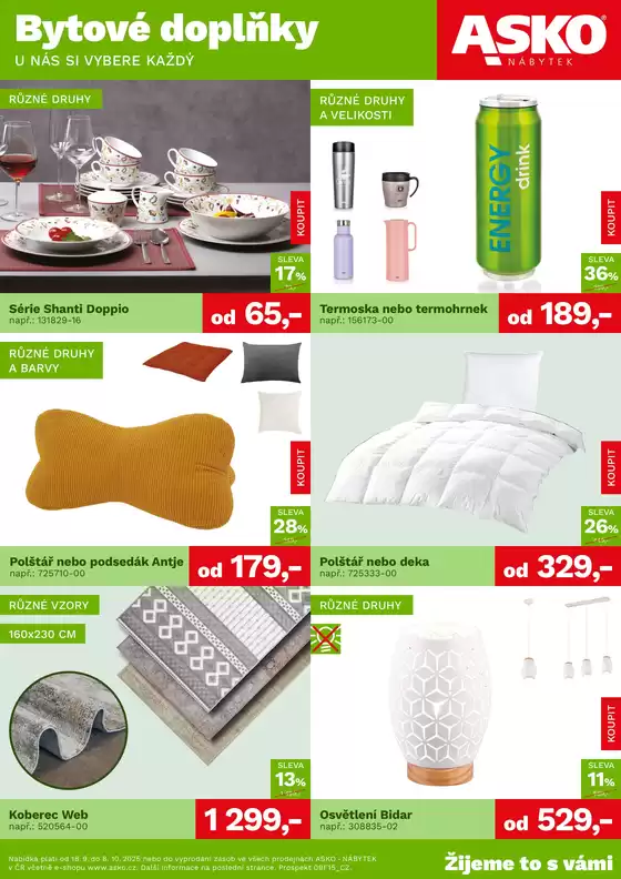 Asko katalog v Český Brod | ASKO NÁBYTEK - Bytové doplňky za skvělé ceny | 2025-09-18T00:00:00.000Z - 2025-10-08T00:00:00.000Z