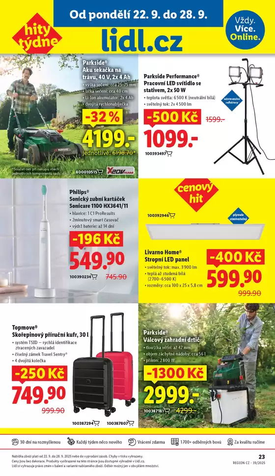 Lidl katalog v Olomouc | Hity týdne se slevou až 1300 Kč | 2025-09-18T00:00:00.000Z - 2025-09-28T00:00:00.000Z