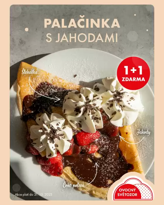 Palačinka s jahodami 1+1 zdarma!