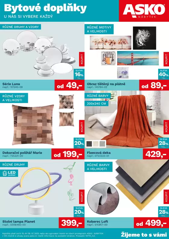 Asko katalog v Mladá Boleslav | ASKO NÁBYTEK - Bytové doplňky za skvělé ceny | 2025-10-09T00:00:00.000Z - 2025-10-29T00:00:00.000Z
