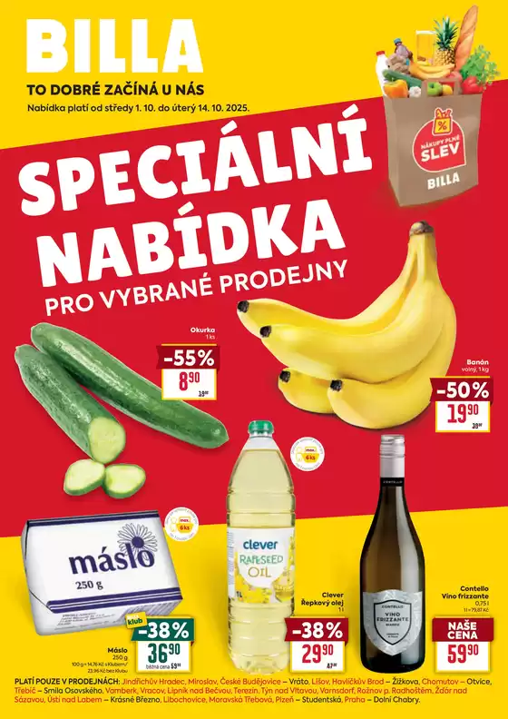 Billa Speciální nabídka: vybrané prodejny
