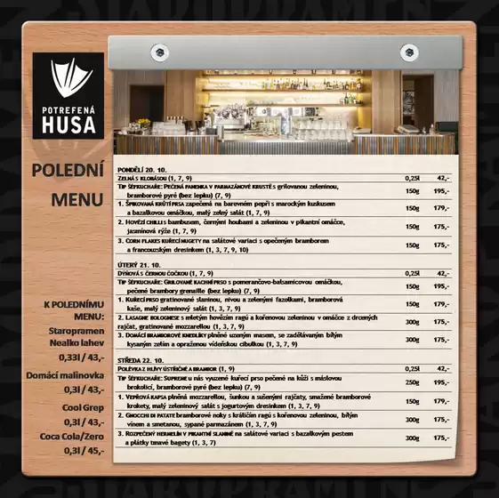 Potrefená Husa katalog v Ostrava | Polední menu | 2025-10-20T00:00:00.000Z - 2025-10-24T00:00:00.000Z