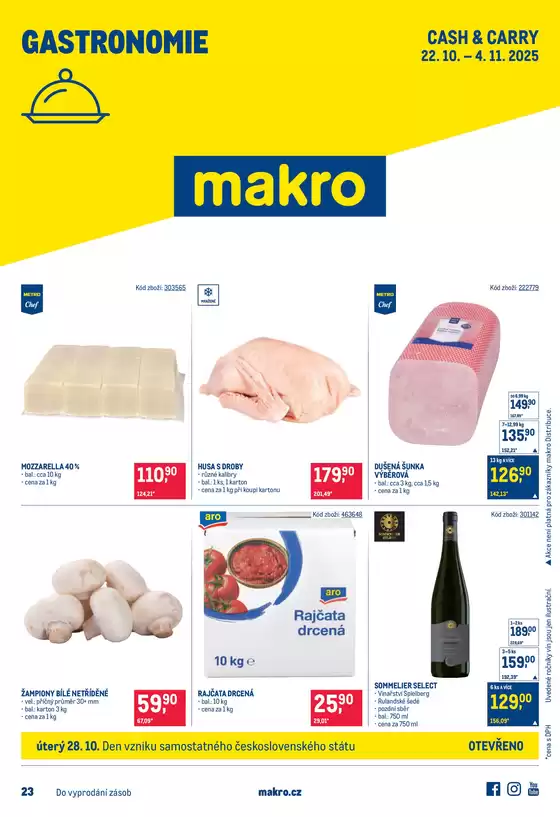 Makro katalog v Znojmo | Gastronomie | 2025-10-22T00:00:00.000Z - 2025-11-04T00:00:00.000Z