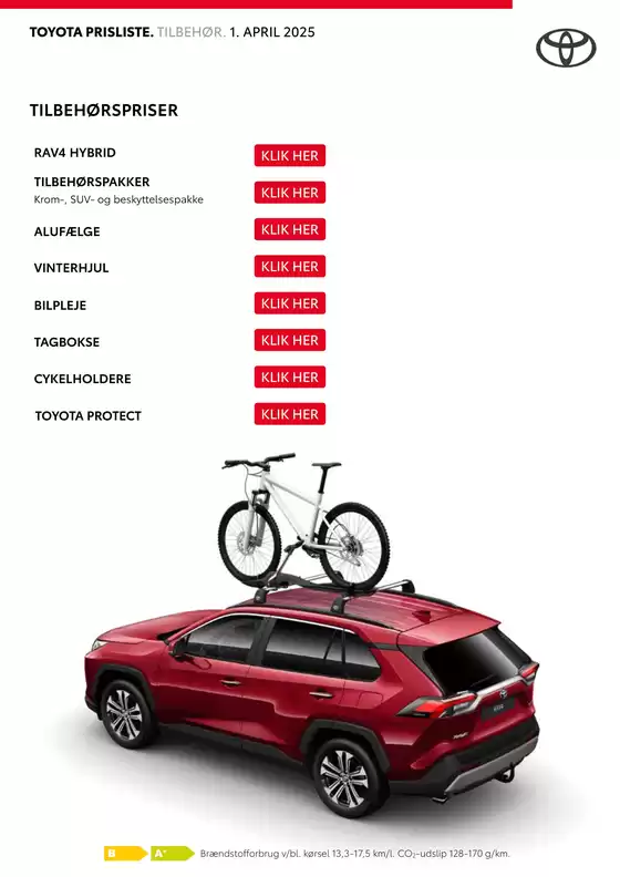 Toyota katalog i Silkeborg | RAV4 Tilbehørspriser | 2025-09-19T00:00:00.000Z - 2025-10-03T00:00:00.000Z