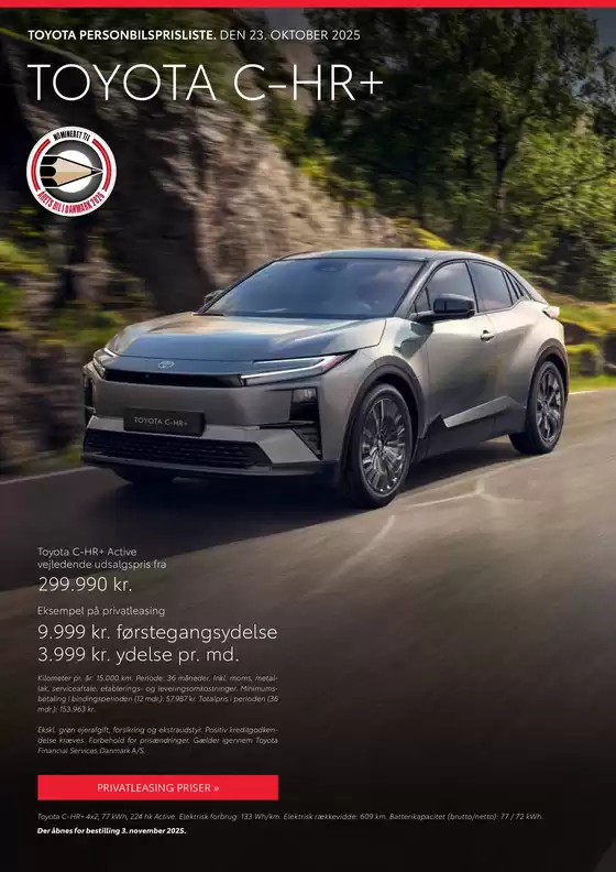 Toyota katalog i Esbjerg | Toyota C-HR+ Prisliste | 2025-10-24T00:00:00.000Z - 2025-11-07T00:00:00.000Z