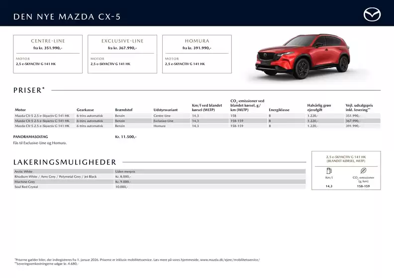 Mazda katalog i Silkeborg | mazda cx 5 priser og udstyr december 2025 | 2025-12-03T00:00:00.000Z - 2025-12-17T00:00:00.000Z