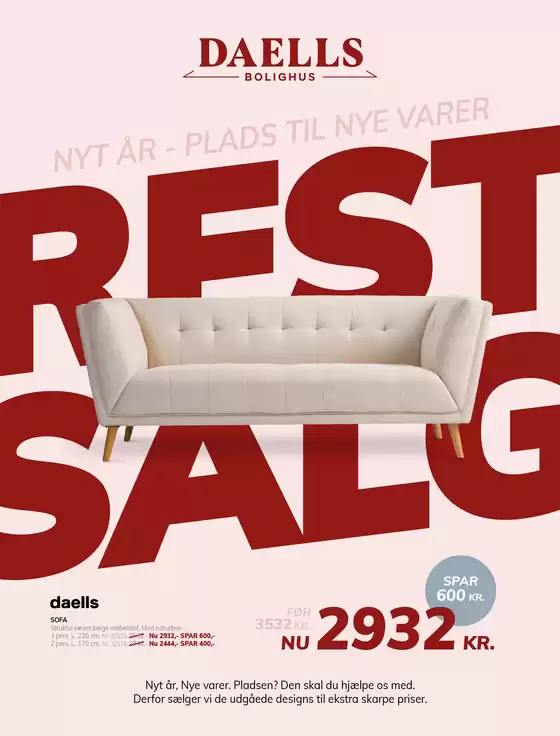 Daells Bolighus katalog i Kolding | Restsalg - Nyt år, plads til nye varer | 2025-12-26T00:00:00.000Z - 2026-01-09T00:00:00.000Z