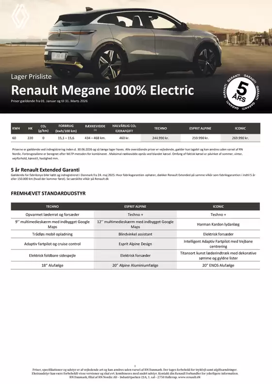 Renault katalog i Aalborg | prisliste-megane-e-tech-electric | 2026-01-01T00:00:00.000Z - 2026-03-31T00:00:00.000Z