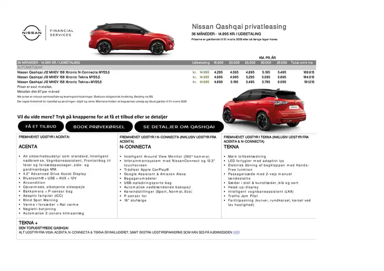 Nissan katalog i Taastrup | Qashqai PL 2024 | 2026-02-06T00:00:00.000Z - 2026-03-31T00:00:00.000Z