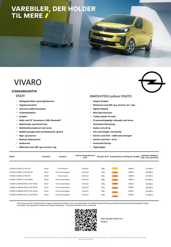 Opel katalog | prisliste Vivaro | 2026-03-19T00:00:00.000Z - 2026-04-02T00:00:00.000Z
