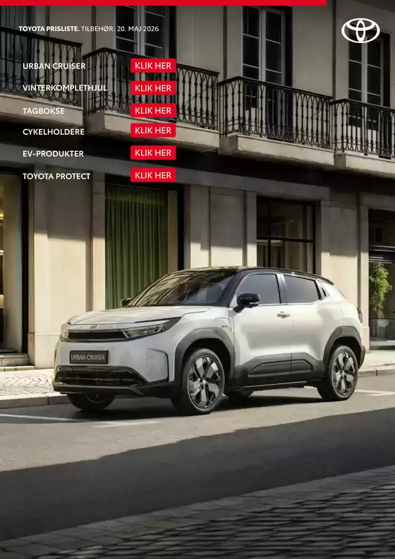 Toyota katalog i Taastrup | Ny Urban Cruiser Tilbehørspriser | 2026-01-01T00:00:00.000Z - 2026-12-31T00:00:00.000Z