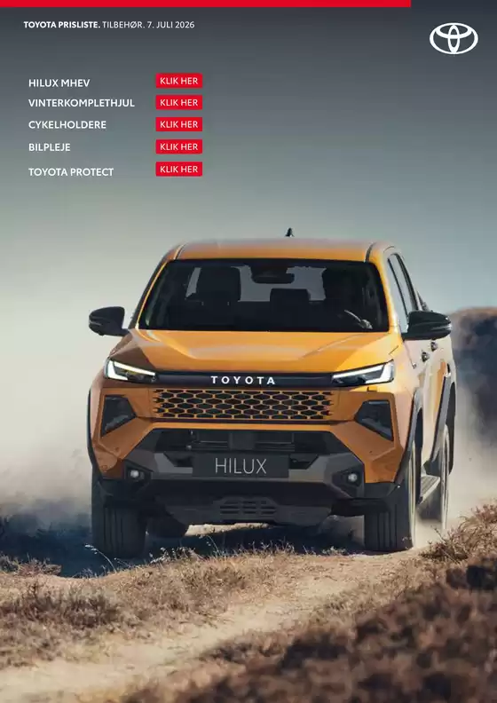 Toyota katalog i Århus | Hilux Mild Hybrid Tilbehørspriser | 2026-01-01T00:00:00.000Z - 2026-12-31T00:00:00.000Z
