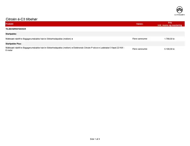 Citroën katalog i København | tilbehoersprislister E-c3 | 2026-01-01T00:00:00.000Z - 2026-12-31T00:00:00.000Z